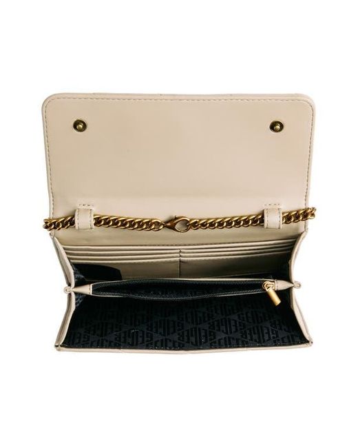 Kurt Geiger Natural Soho Quilted Leather Wallet On A Chain