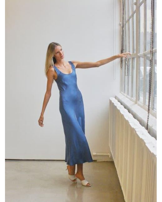 SECRET MISSION Blue Phillipa Maxi Tank Dress