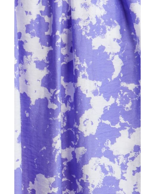 & Other Stories Purple & Puff Sleeve Maxi Dress