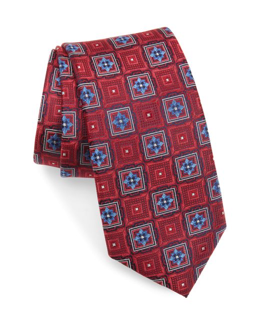Nordstrom Red Nordstrom Terry Neat Geometric Silk Tie for men