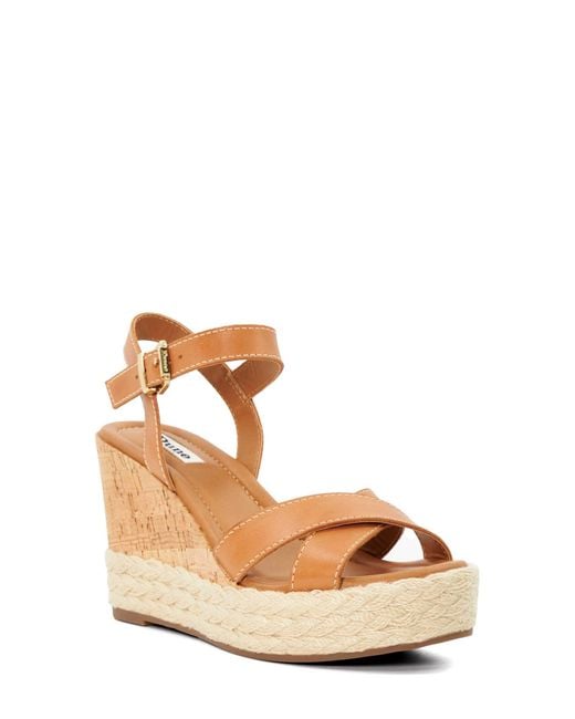 Dune Metallic Kindest Platform Wedge Sandal