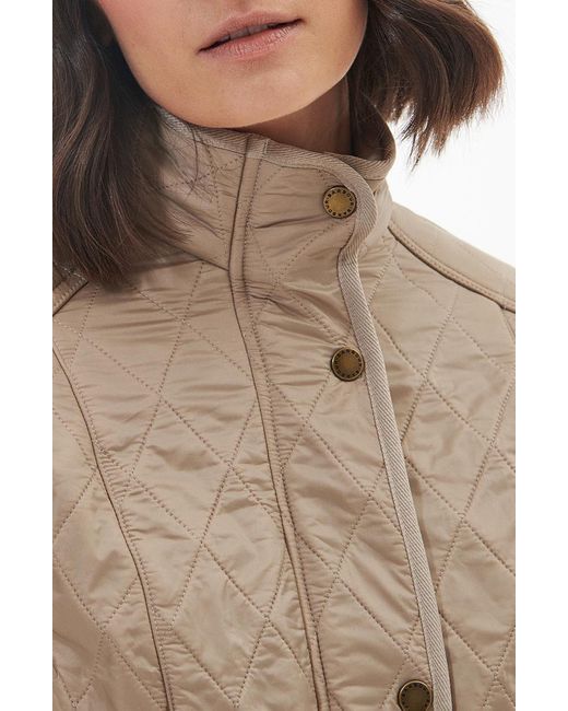 Barbour Cavalry Fleece Lined Quilted Jacket in Natural Lyst