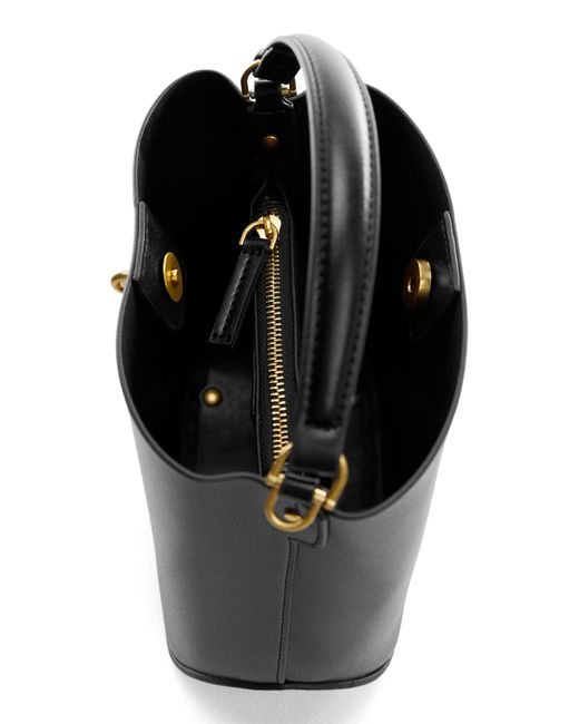 Mango Padlock Faux Leather Mini Shopper Bag in Black Lyst