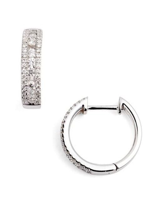 Lyst Bony Levy Amara Small Diamond Hoop Earrings Nordstrom Bony Levy Metallic Amara Small Diamond Hoop Earrings Nordstrom Exclusive Lyst