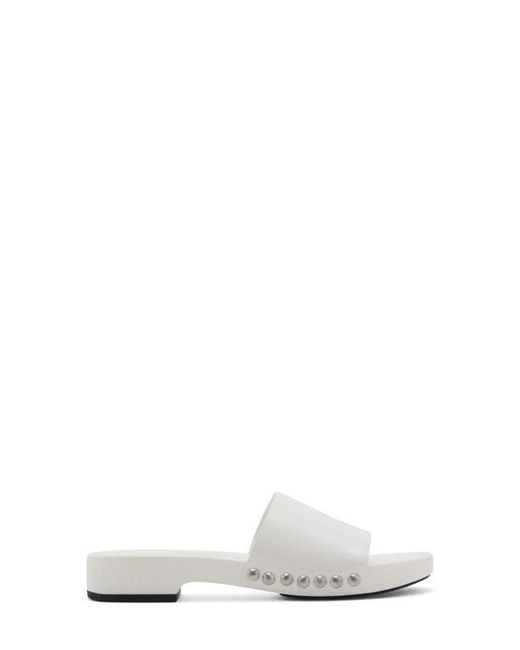 Mango White Studded Slide Sandal