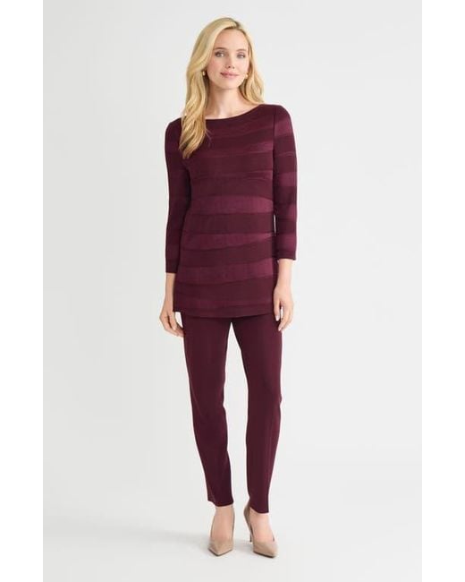 Misook Purple Tonal Stripe Tunic
