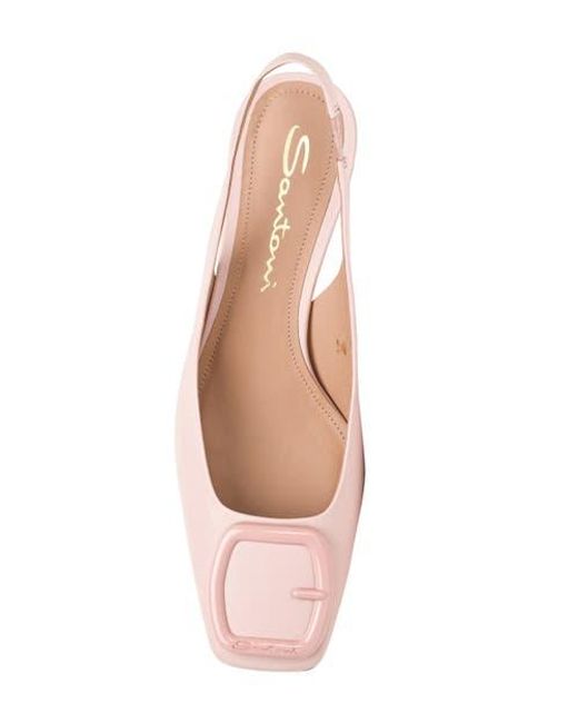 Santoni Pink Mid-Heel Slingback
