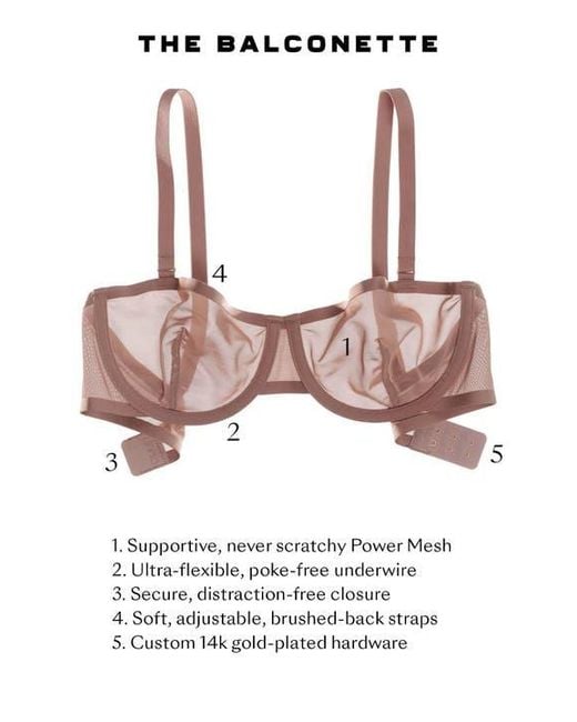 CUUP Brown The Balconette Mesh Underwire Bra