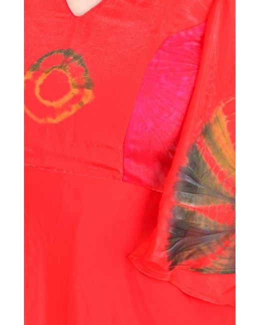 Ras Red Biha Hand Tie Dye Mini Sundress