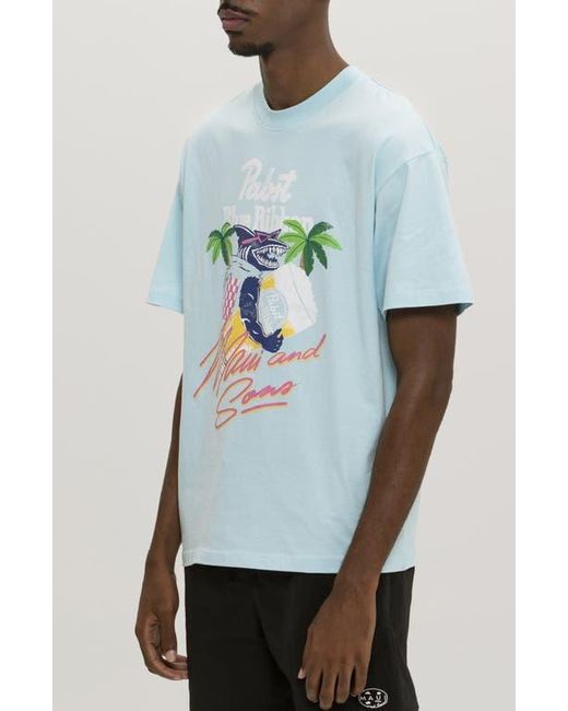 Maui & Sons Blue X Pabst Ribbon Shark Graphic T-Shirt for men
