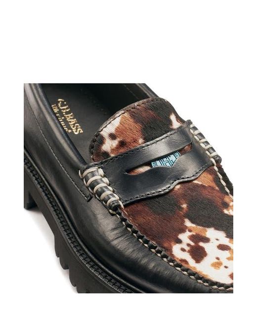 G.H.BASS Black Whitney Super Lug Sole Penny Loafer
