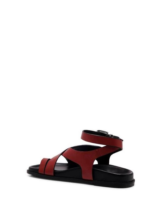 Free People Red Anya Ankle Strap Toe Loop Sandal