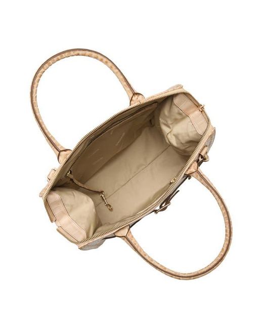Brahmin Natural Small Caroline Croc Embossed Leather Satchel