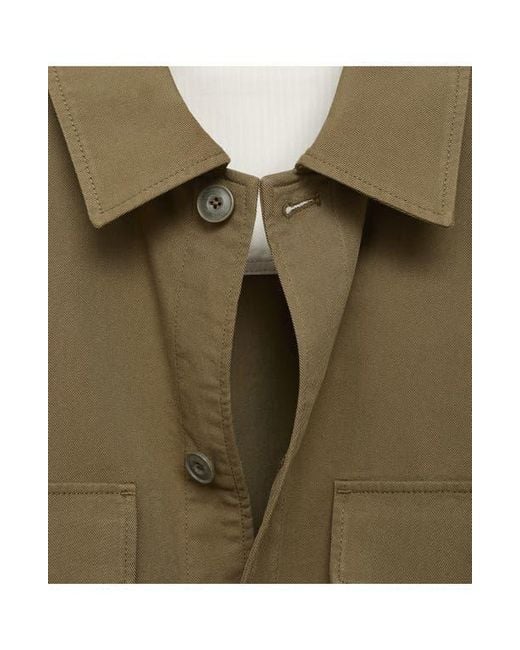 Mango Green Regular Fit Lyocell & Cotton Jacket for men