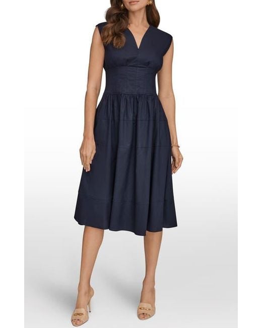 donna karan blue dress Donna Karan Dress Gown Navy Blue Draped Asymmetrical Cut Out Size P