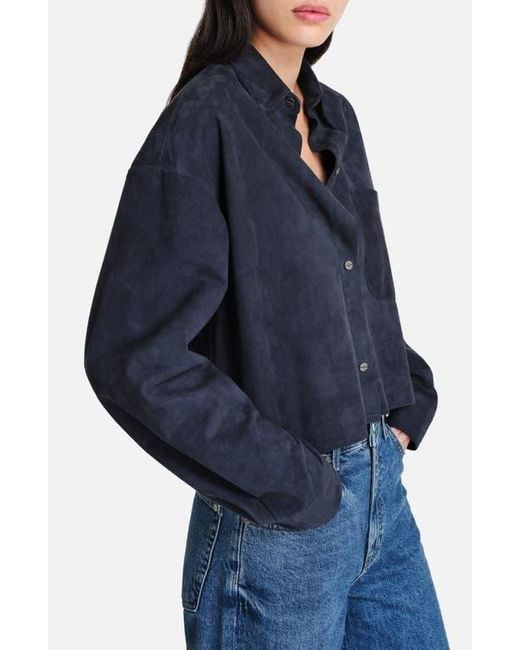 Twp Blue Little Big Joe Suede Snap-Up Shirt