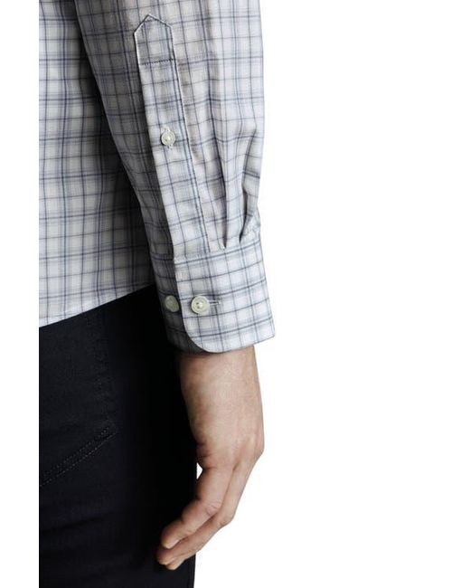Charles Tyrwhitt Blue Non-Iron Stretch Poplin Check Shirt for men