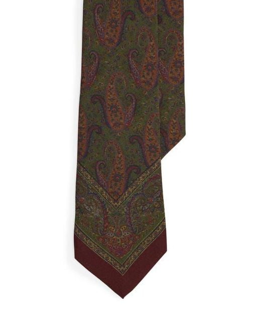 Ralph Lauren Brown Standard Paisley Silk Tie for men