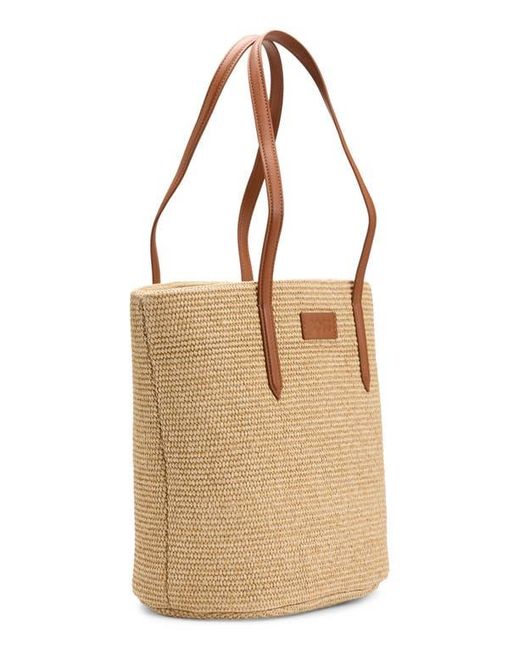 BOSS Palmah Faux Raffia Tote in Natural | Lyst