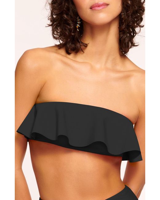 Ramy Brook Black Cecile Ruffle Strapless Bikini Top
