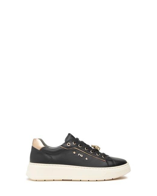Nero Giardini Black Studded Platform Sneaker