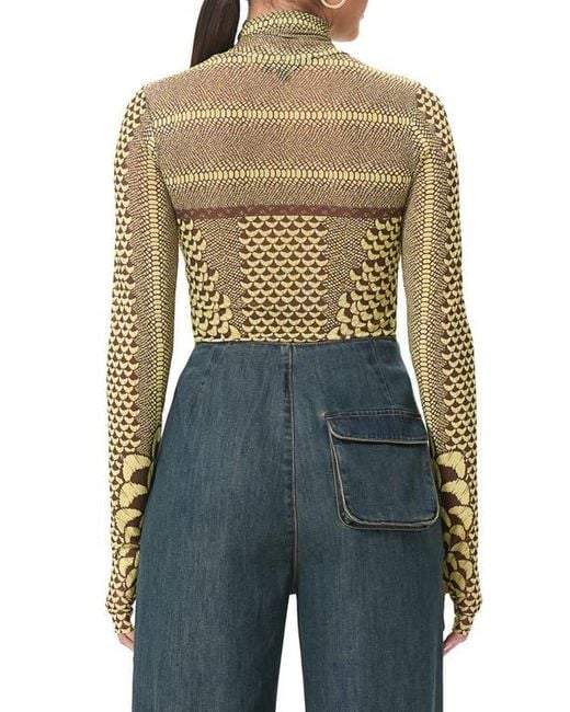 AFRM Zadie Semi Sheer Turtleneck in Blue Lyst