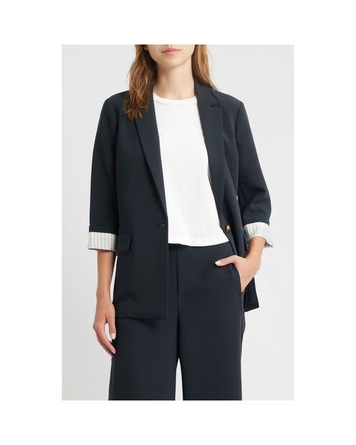 Rag & Bone Black Jennie Elbow Sleeve Crepe Blazer