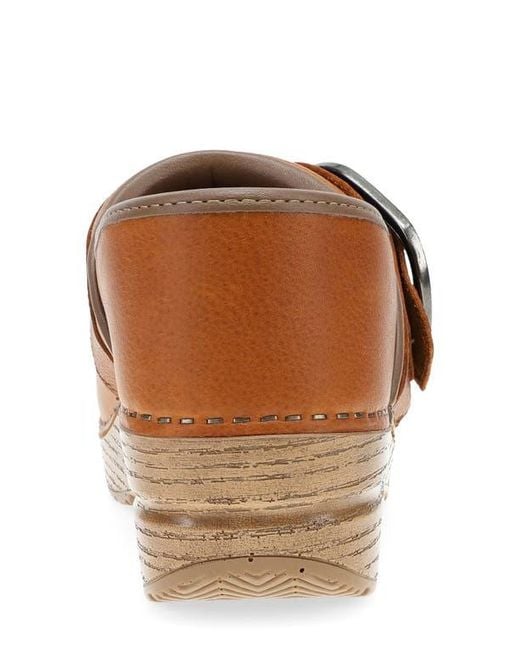 Dansko Brown Pearson Buckle Strap Clog