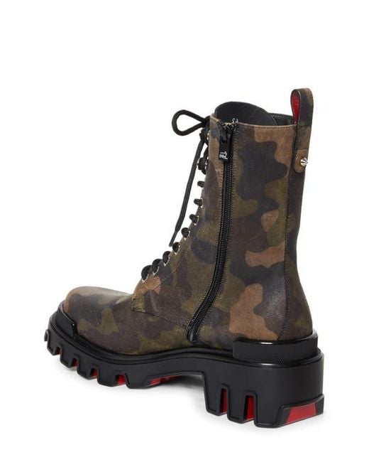 Christian Louboutin Black Trott Dune Camo Print Combat Boot for men