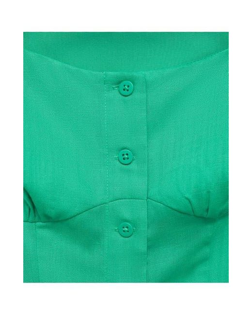 Mango Green Button-Up Midi Dress