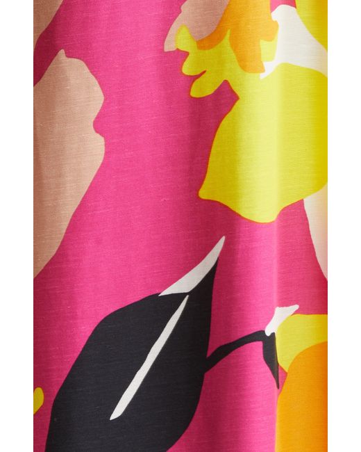 Ted Baker Red Ikella Abstract-print Stretch-woven Maxi Dress