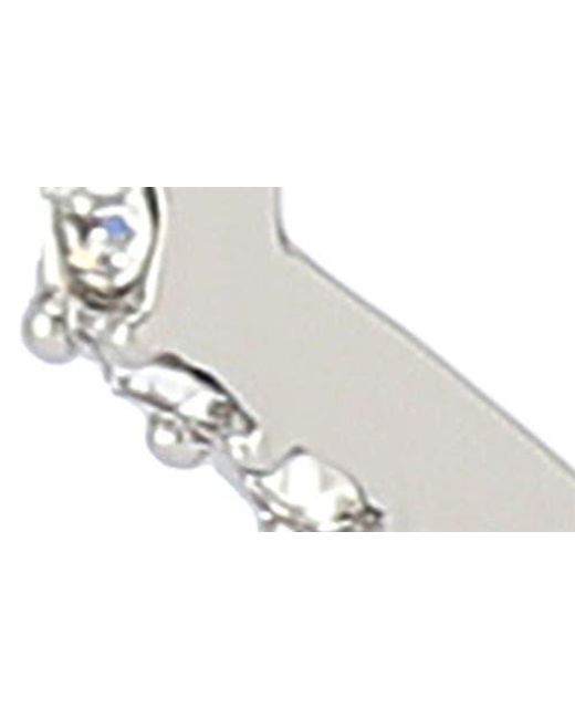 AllSaints White Hattie Crystal Hexagon Hoop Earrings