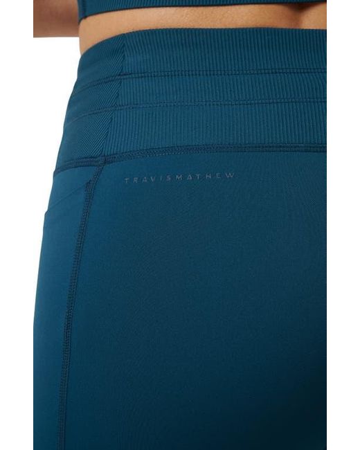 Travis Mathew Blue Moveknit Drawstring Waist Leggings