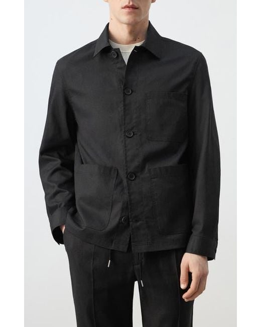 Mango Black Patch Pocket Jacket for men