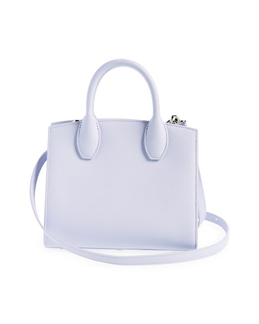 Ferragamo White Mini Studio Box Leather Top Handle Bag