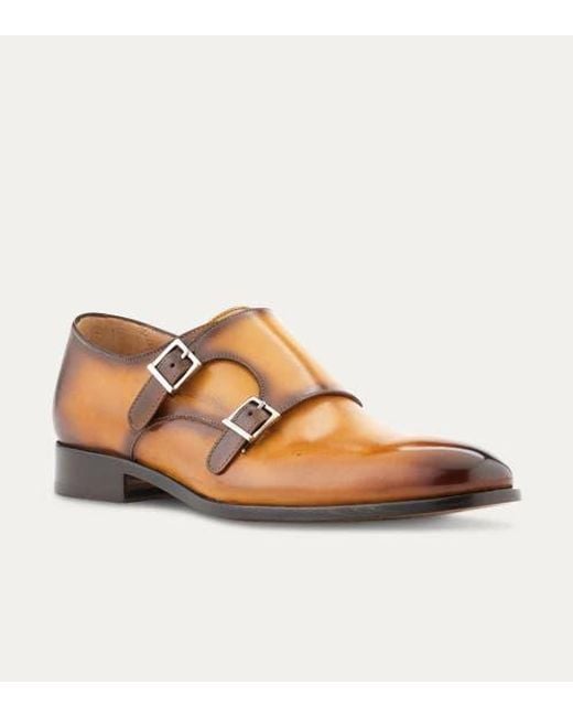 Ace Marks Brown Kurt Plain Toe Monkstrap for men