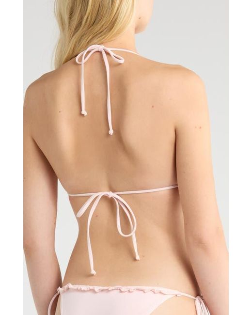 PacSun Natural Sakura Ruffle Triangle Bikini Top