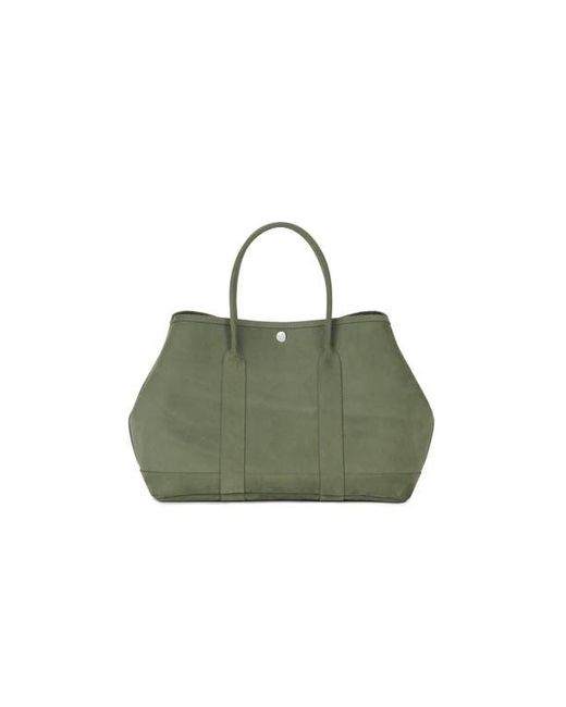EZRA ARTHUR Green Audrey Velvet Leather Tote Bag
