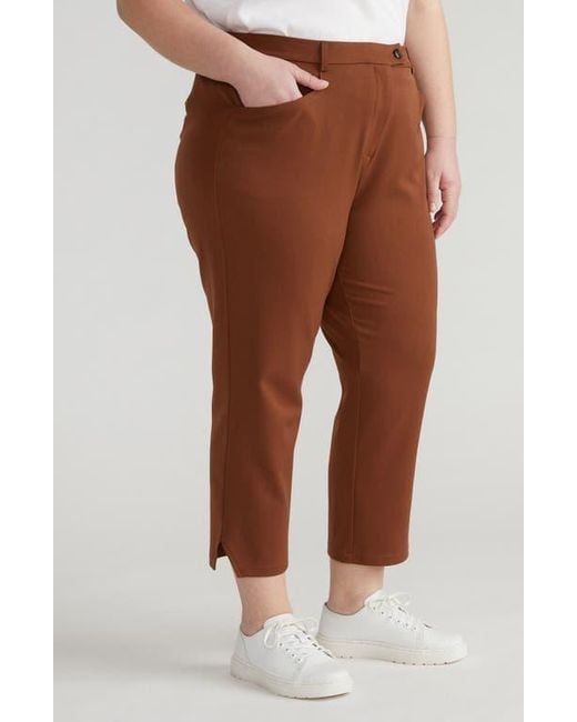 UNIVERSAL STANDARD Brown X Henning All Day Mercer Crop Tapered Leg Pants