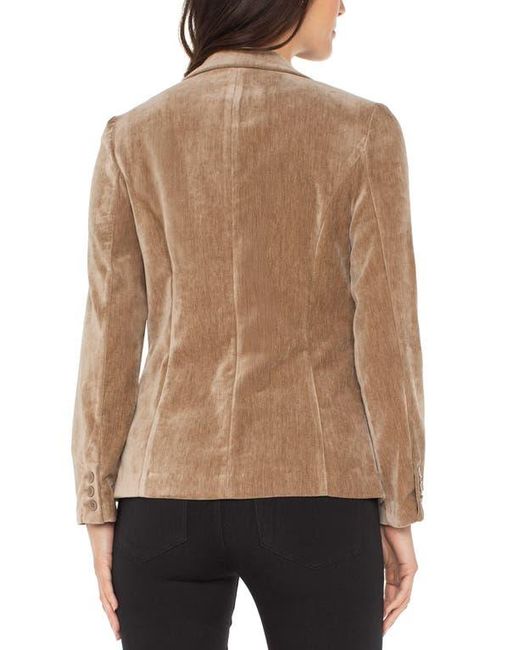 Liverpool Los Angeles Brown Fitted Velvet Blazer