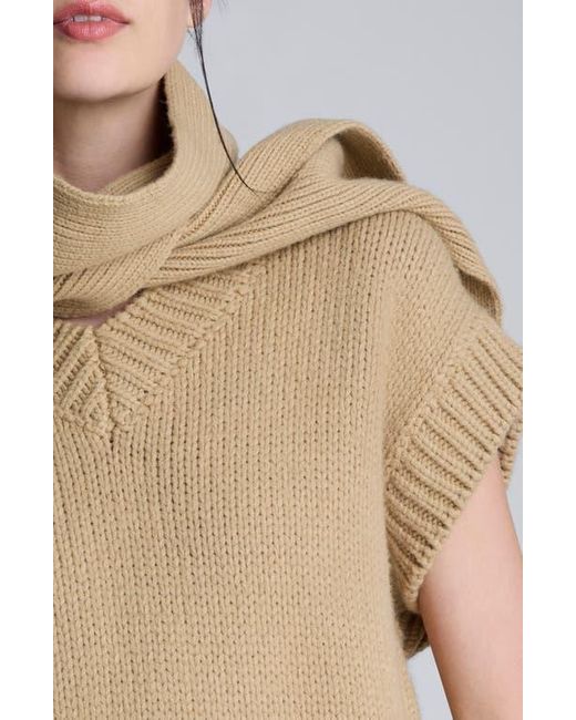 Kenneth Cole Multicolor Cap Sleeve Sweater With Removable Scarf