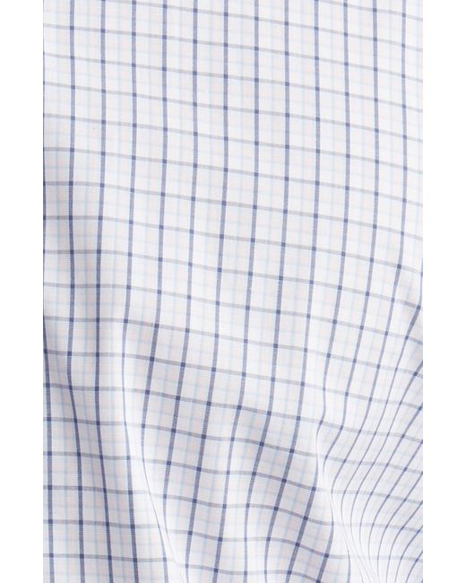 Nordstrom White Trim Fit Easy Care Plaid Dress Shirt for men