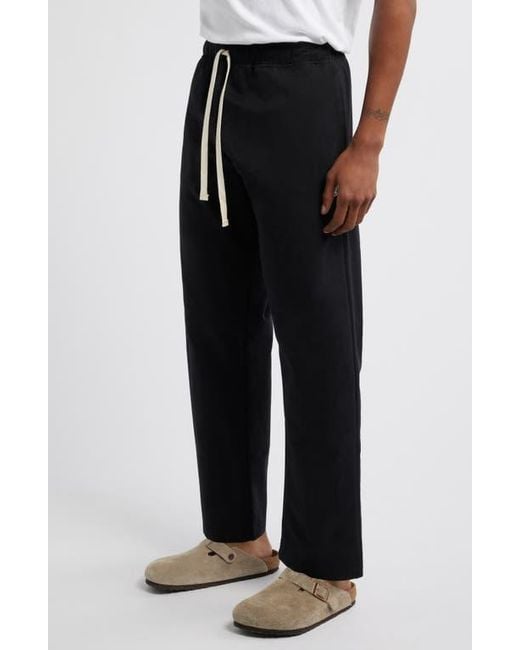 Standard Issue Black Pd Cotton Blend Drawstring Slacker Pants for men