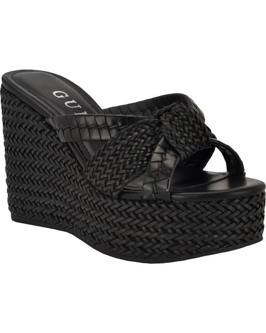 Guess Black Eveh Platform Wedge Sandal