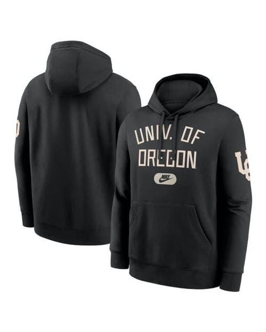 Nike Black Oregon Ducks Club Fleece Fashion Hoodie for men