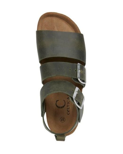 Celtic & Co. Green Triple Strap Sandal