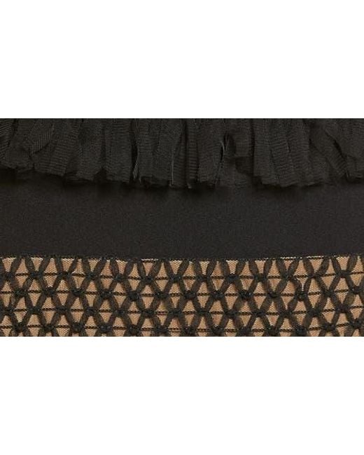 sho by tadashi shoji plunge neck tiered ruffle cocktail dress SHO by Tadashi Shoji Plunge Neck Tiered Ruffle Cocktail Dress in Black