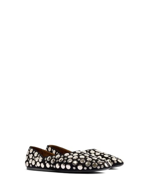 Khaite Black Jane Stud Ballet Flat