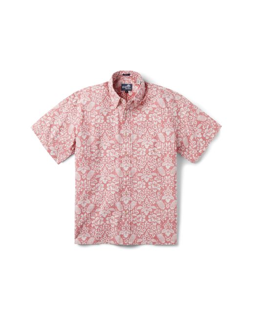 Reyn Spooner Pink Oahu Harvest Classic Fit Print Short Sleeve Button-down Shirt for men