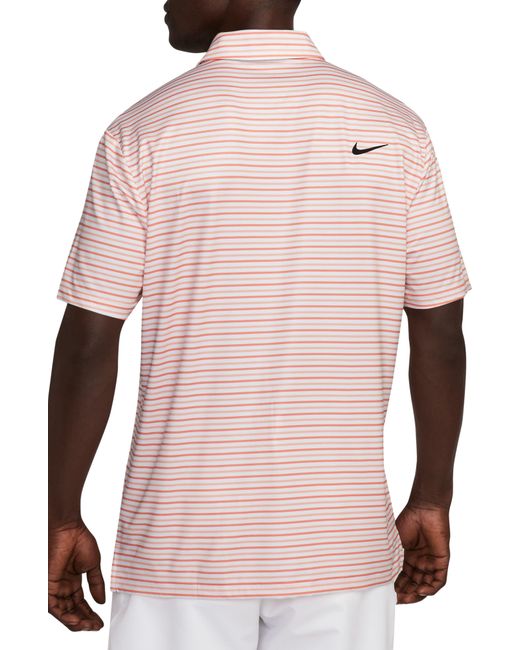 Nike Pink Dri-fit Tour Stripe Golf Polo for men